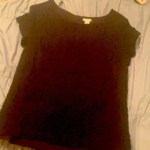 Gently used, J CREW FACTORY Black Lace top 🖤